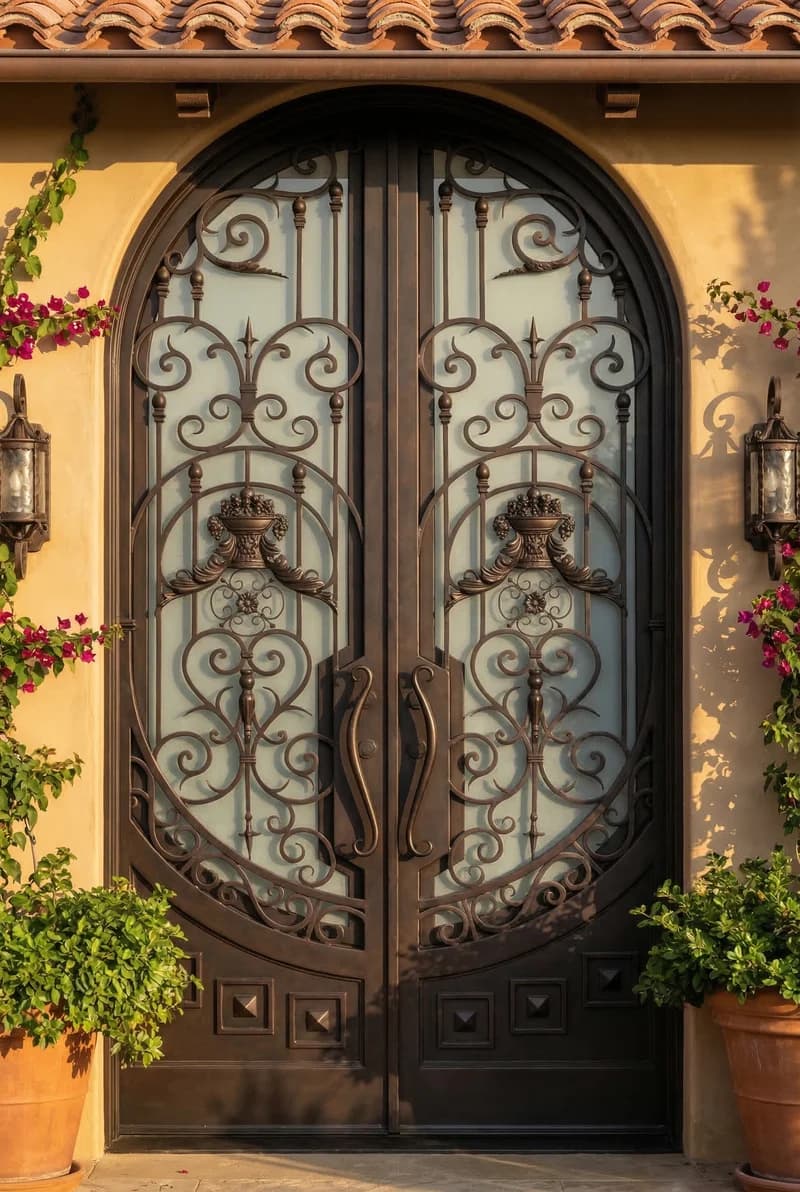 Arched Top Double Door in setting - DA003