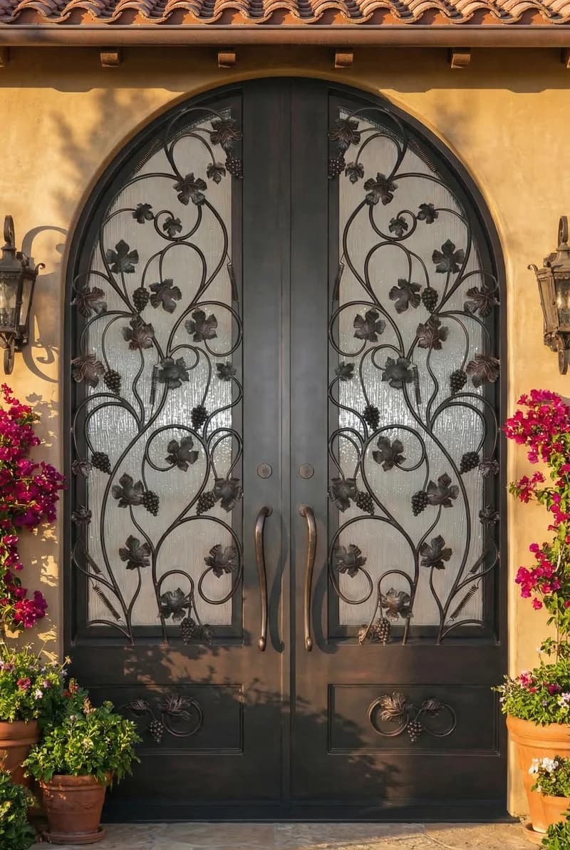 Arched Top Double Door in setting - DA007