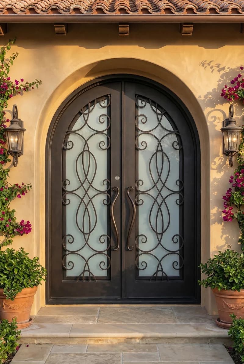 Arched Top Double Door in setting - DA016