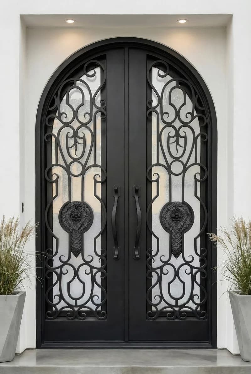 Arched Top Double Door in setting - DA017