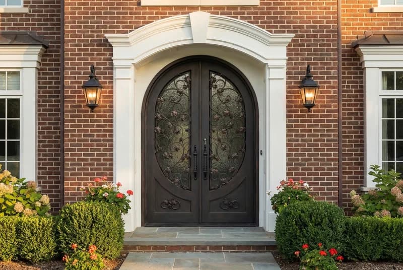 Arched Top Double Door in setting - DA102