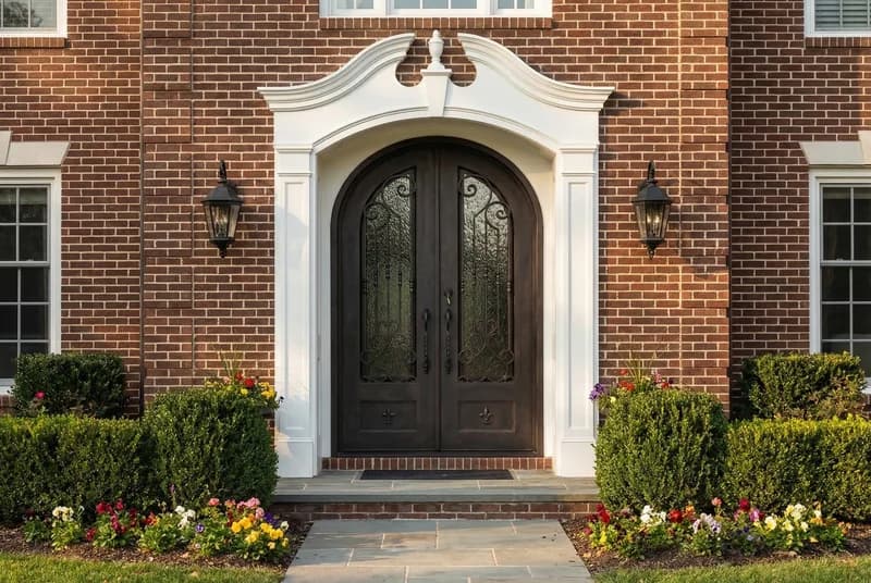 Arched Top Double Door in setting - DA107