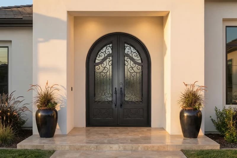 Arched Top Double Door in setting - DA109