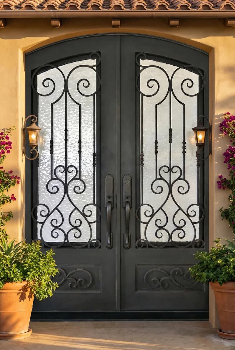 Eyebrow Top Double Door in setting - DE010