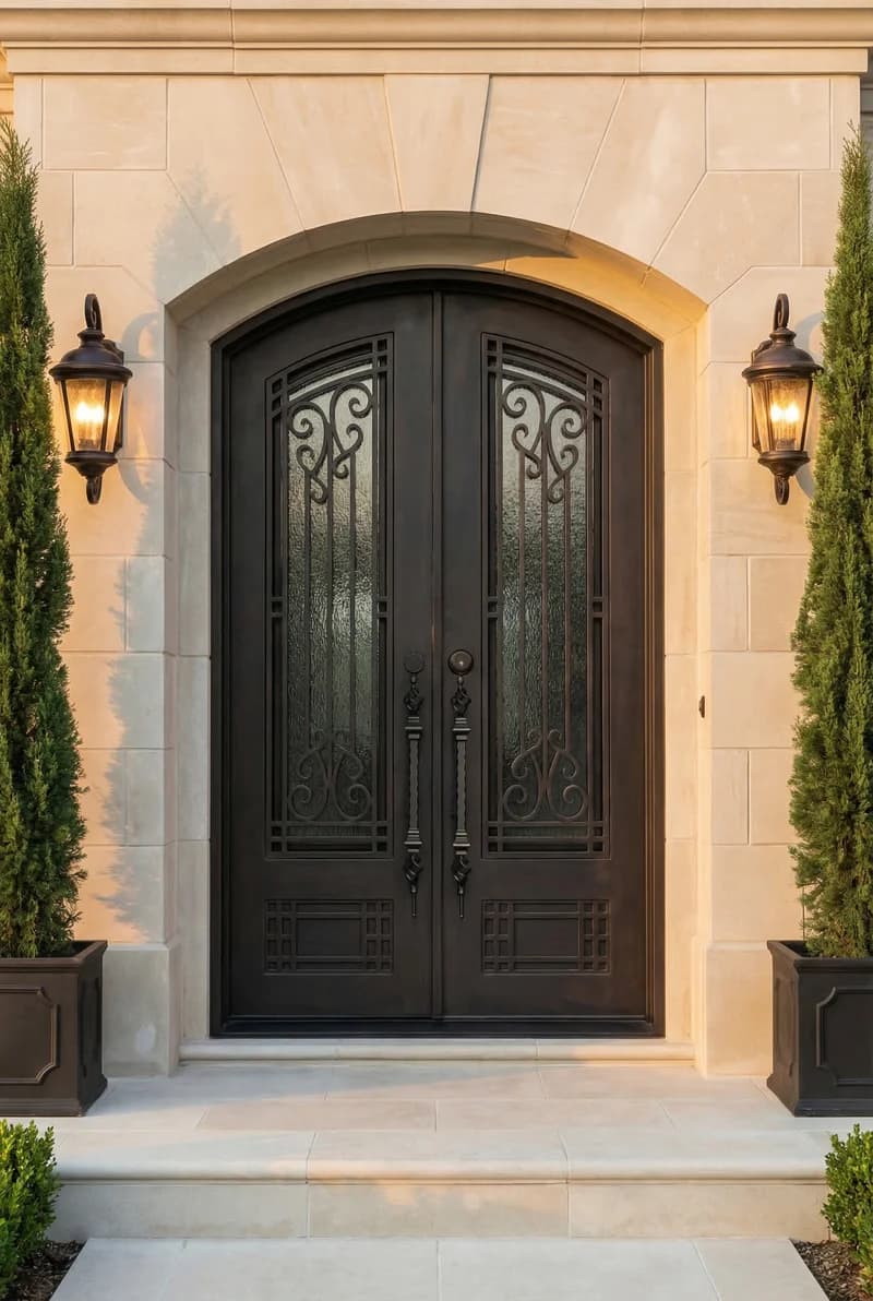 Eyebrow Top Double Door in setting - DE101