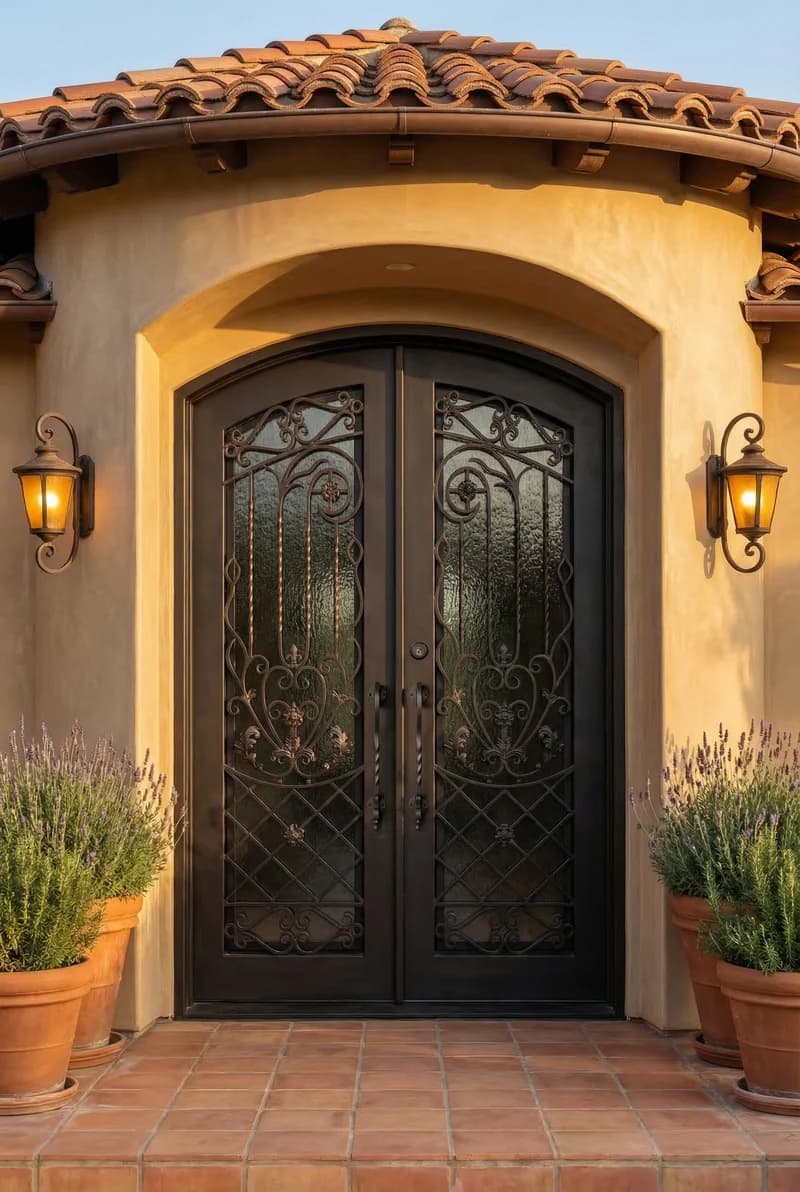 Eyebrow Top Double Door in setting - DE105