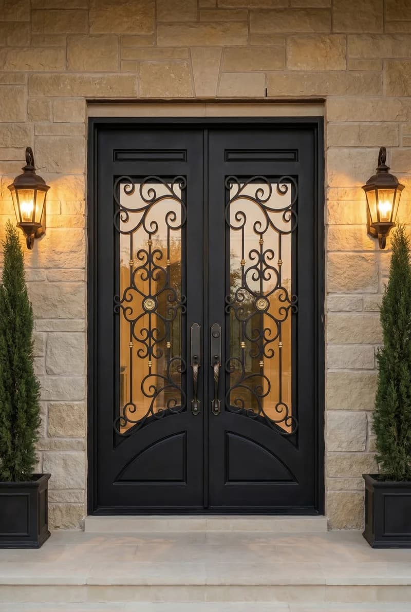 Straight Top Double Door in setting - DS025