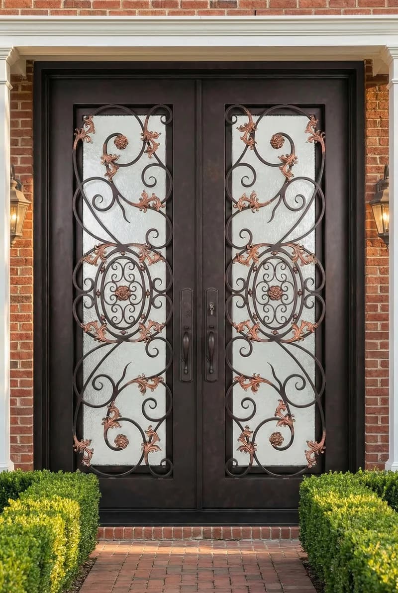 Straight Top Double Door in setting - DS058