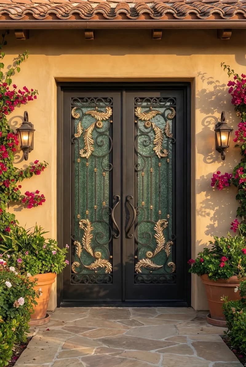 Straight Top Double Door in setting - DS061