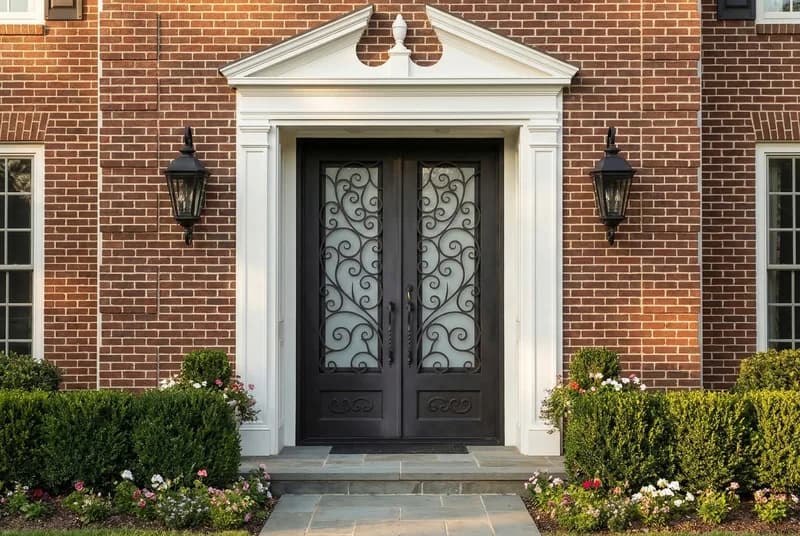 Straight Top Double Door in setting - DS113