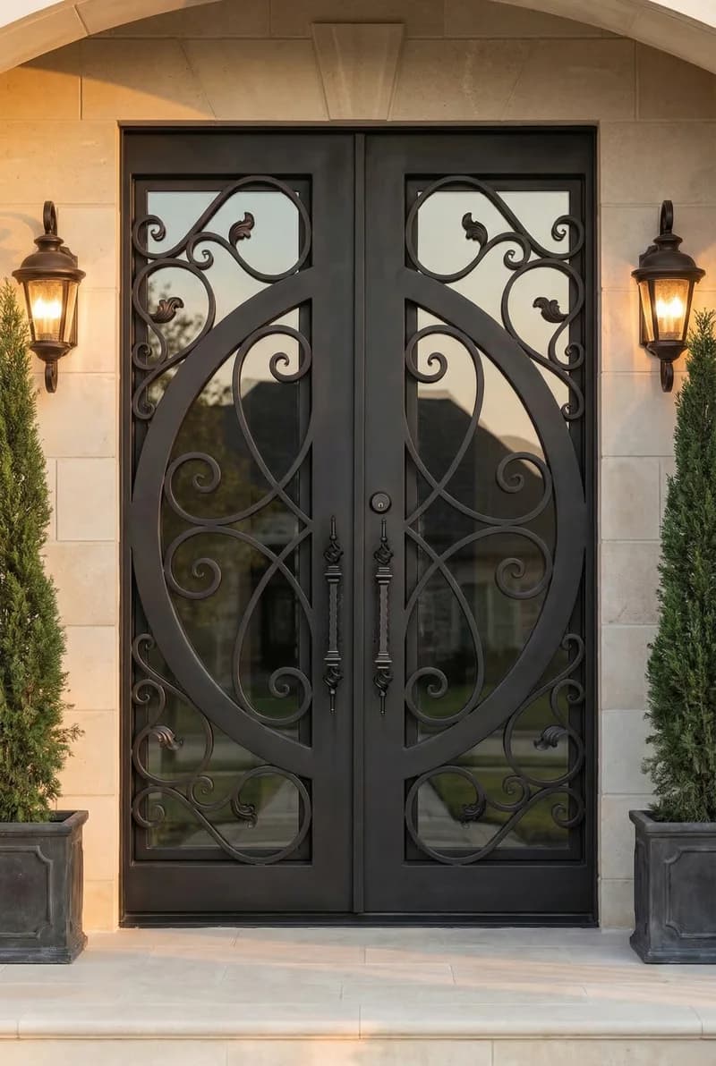 Straight Top Double Door in setting - DS119